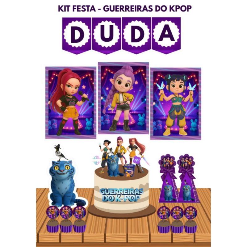 kit Festa de aniversário das Guerreiras do Kpop - Decoração ...