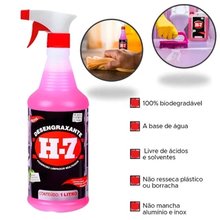 Desengraxante H-7 - 1 Litro - Limpeza Pesada H7 Original Spray Gatilho em Oferta na Shopee