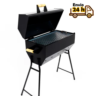 Churrasqueira Bafo Carvão Camping Varanda Casa 50x25cm Dois Modelos Aço Resistente Móvel e Portátil
