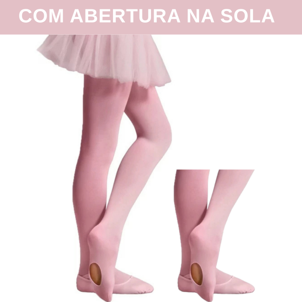 Meia Calça Ballet Infantil Selene Fio 40 Com Abertura Original | Shopee ...