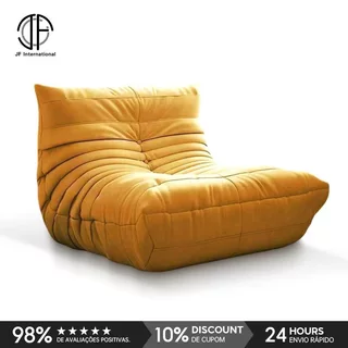 Poltrona Puff Design Retrô em Boucle Macio e Confortável – Sofá na Caixa