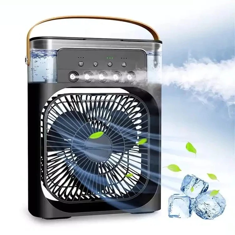 Ar Condicionado Mini Portátil USB Climatizador Umidificador Ventilador com LED Para Quarto Sala Escritório Mesa