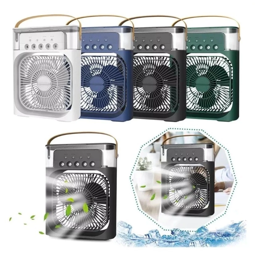 Ar Condicionado Mini Portátil USB Climatizador Umidificador Ventilador com LED Para Quarto Sala Escritório Mesa