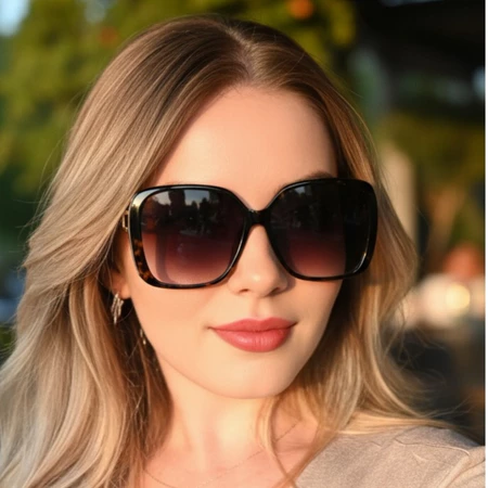Oculos de sol feminino retrô lente uv400