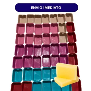 Kit 50 Formas Sabão e Sabonete 250ml Plástico Reforçado Molde Barra Multiuso