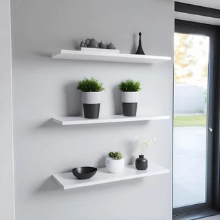 Kit Prateleiras 60x20cm Mdf Suporte Resistente Quarto Sala Banheiro Cozinha Parede Decoração Escritório, Rack