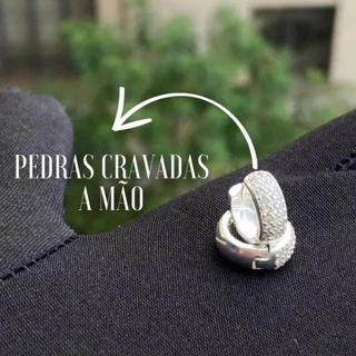 Brinco Masculino Argola Cravejada Neymar Prata Hipoalergenico Estilo Puro Jogador Modelo Ice em Oferta na Shopee