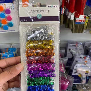Lantejoula Metálica Nº6 BRW Cartela 8 Cores - Artesanato, Bordado, Fantasia e Customização