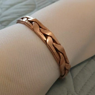 BRACELETE PULSEIRA TRAMA 3X3 100% COBRE ANATÔMICO E AJUSTÁVEL