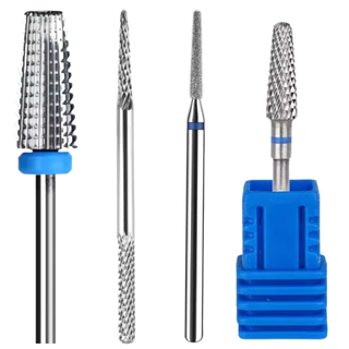 Kit 4 Brocas Profissional Tunstênio para Remoção do gel Acabamento curvatura Nivelamento diamantada 718 Cuticula Nail