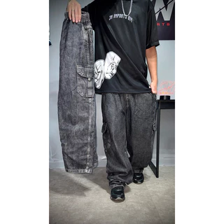 Calça Jeans Cargo Dazzling Cinza Estonado Streetwear Sportlife