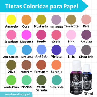 Tinta Colorida de Carimbo para Papel - 30ml