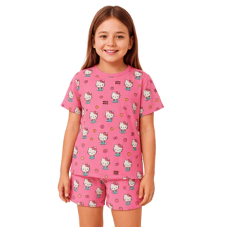 Pijamas Infantil Menina Baby Estampado com Short Roupa de Dormir Feminina Festa Do Pijama em Oferta na Shopee