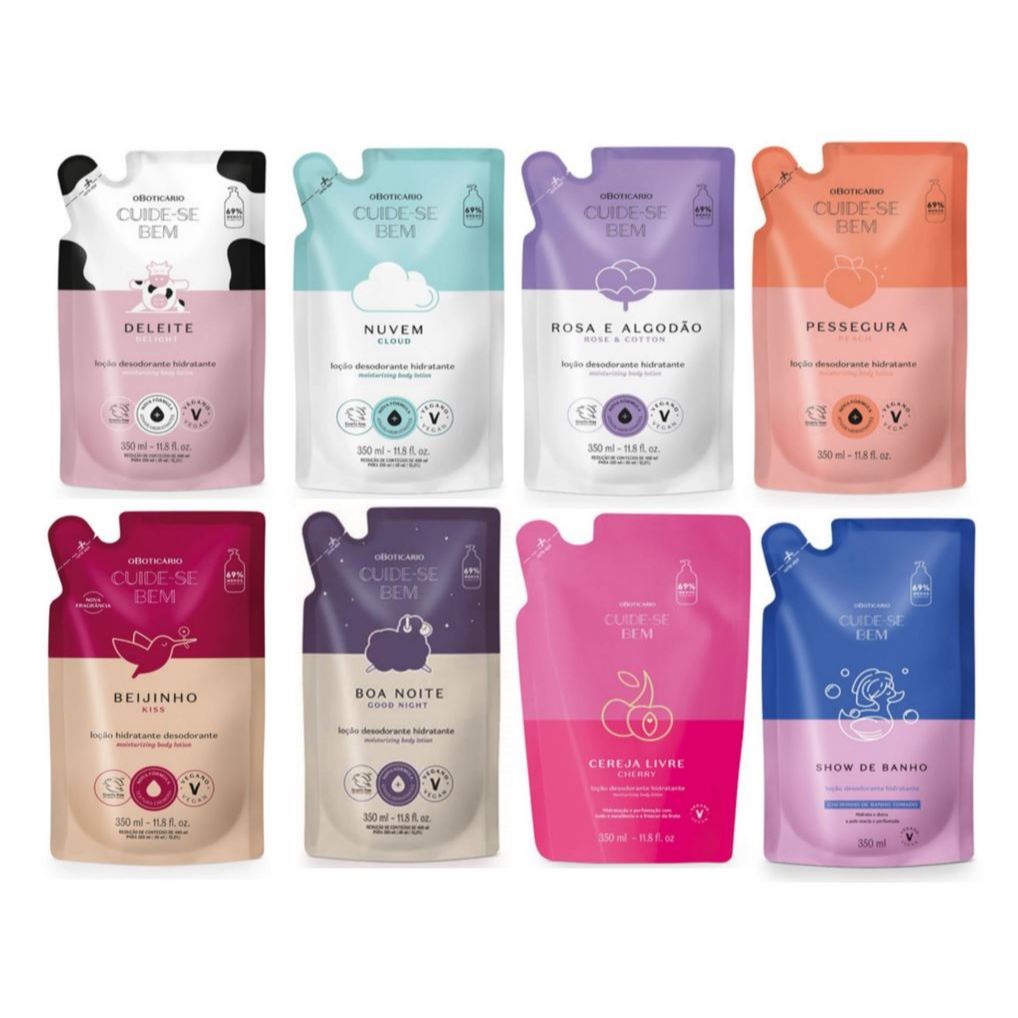 Cuide-se Bem Loção Hidratante Desodorante Corporal  350ml Refil - escolha seu item - oBoticário em Oferta na Shopee