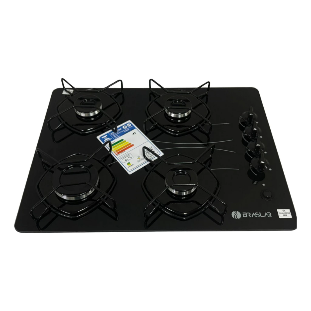 Fogão Cooktop Braslar Pop A Gás Acendimento Automático 4 Bocas Mesa