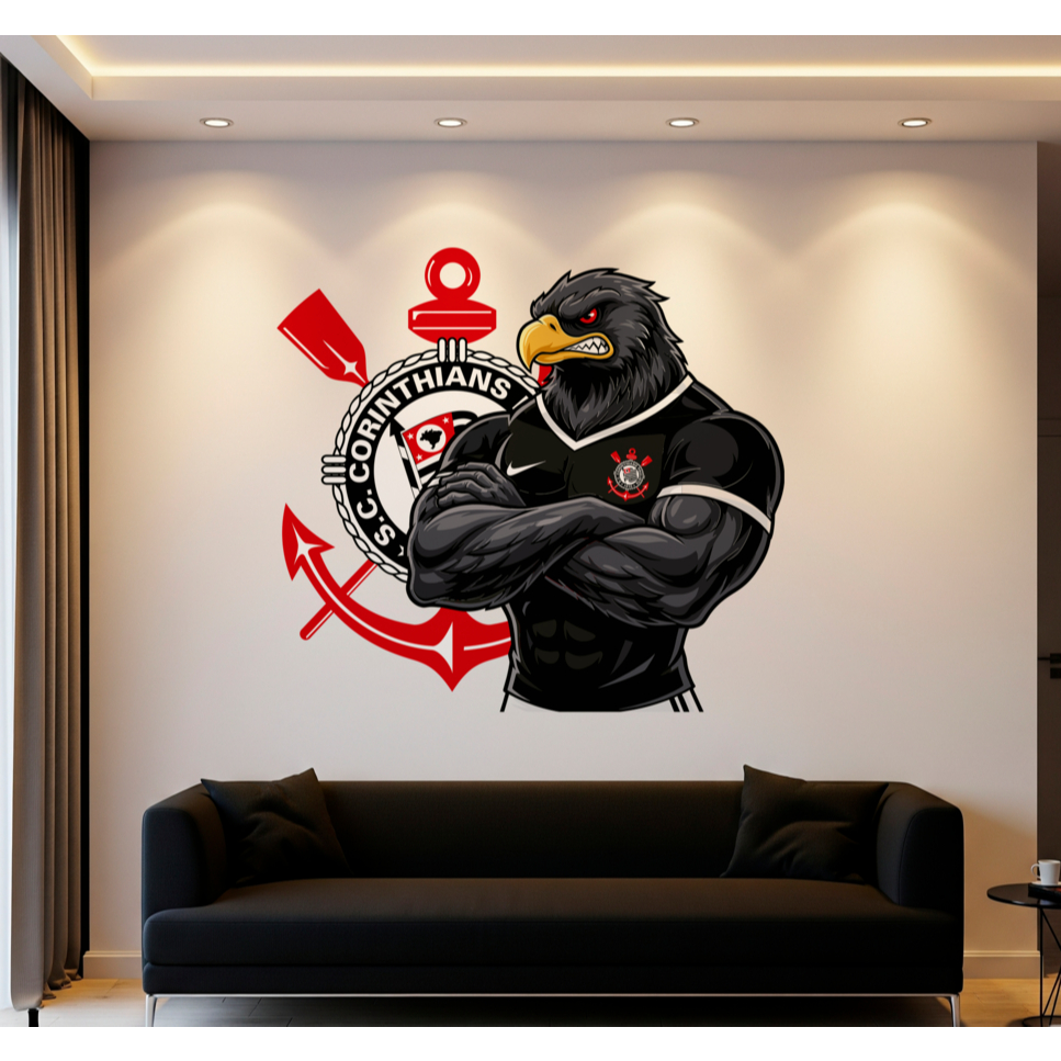 Adesivo Corinthians Mascote - Lançamento Exclusivo 60x53 Cm | Shopee Brasil