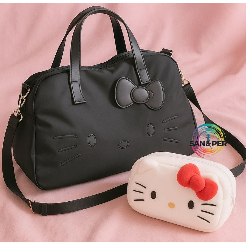 Bolsa Estojo Necessarie Hello Kitty Pelúcia Macia Sanrio