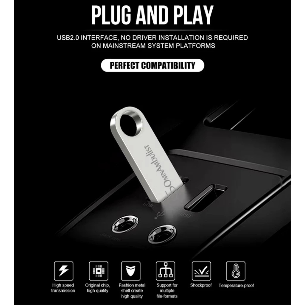 Pen drive 64gb USB de alta velocidade, Mini Pen Drive móvel para PC e celular