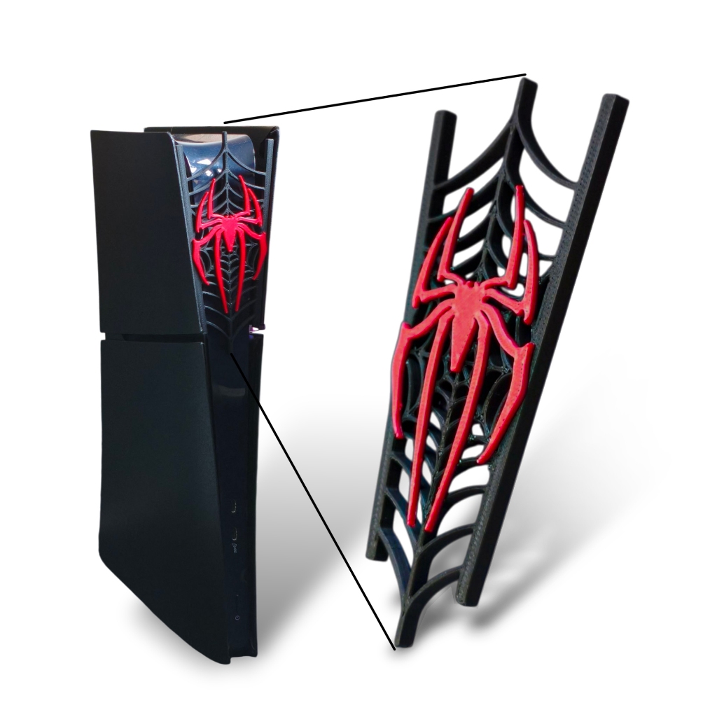 Faceplate Emblema Decorativo Frontal PS5 Homem Aranha - Encaixe Central Console (FAT/SLIM) Gamer - Fixação Fácil