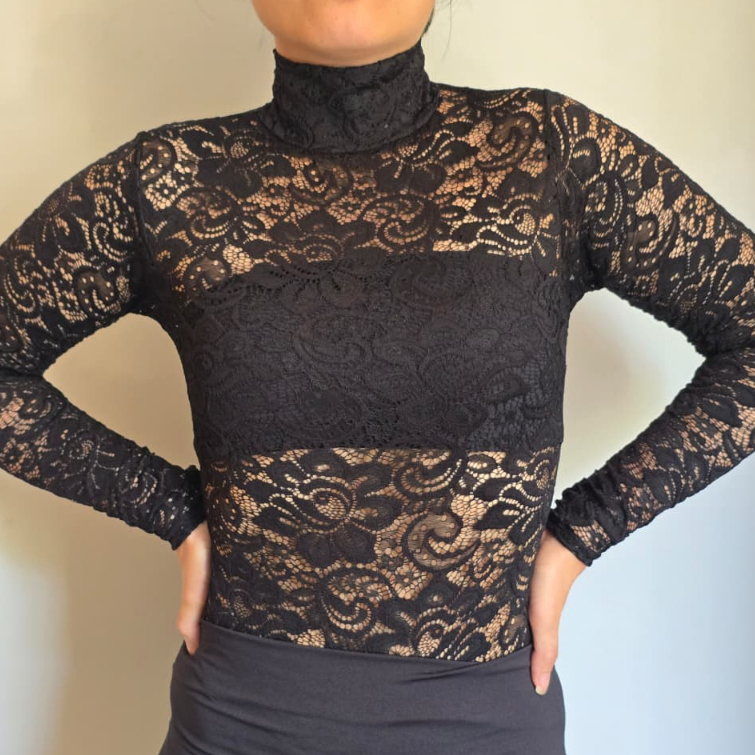 Body Feminino Manga Longa de Renda de Alta Qualidade | Shopee Brasil