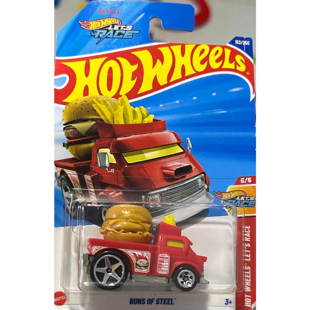 Hot Wheels Buns Of Steel – Let's Race 5/5 – HYY88 – Carte Courte – Burger Et Frites – Netflix – Échelle 1:64 – Mattel 2025