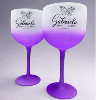 KIT 20 Taças de Gin 580ml Coloridas Degradê Bicolor em Acrílico – PERSONALIZADAS