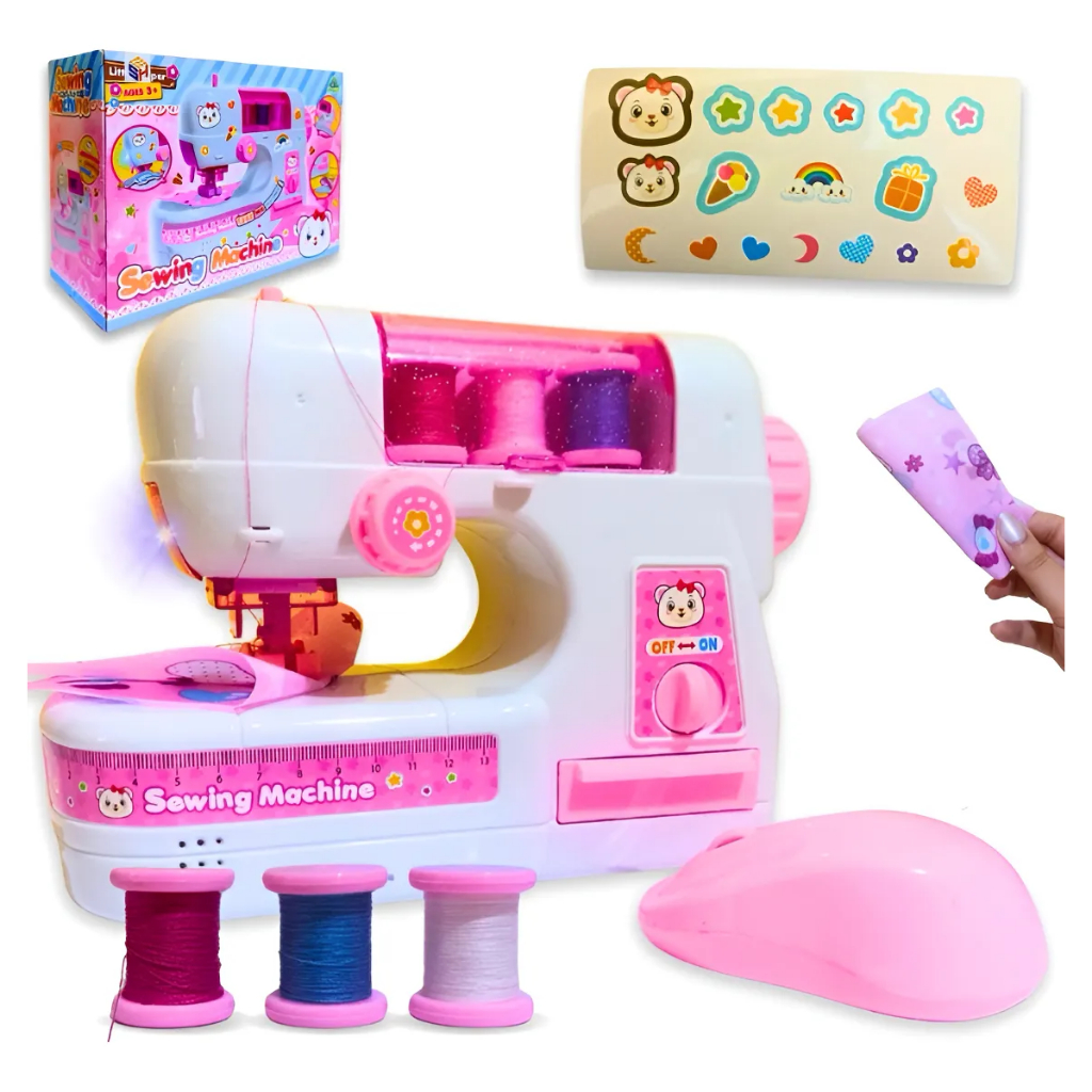 Máquina de Costura Infantil Automática com Luz e Som Agulha e Linhas ...