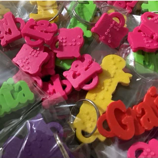 Kit Chaveiros em Braille Chaveiros Palavras Frente Verso Braile Chaveiro Unico