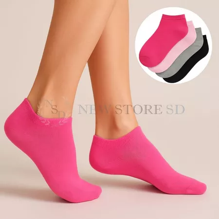 Kit até 18 Pares Meia Feminina Soquete Lisa Cano Curto Premium Veste 35 ao 40 