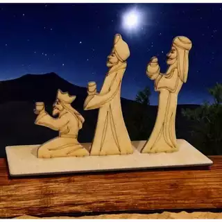 Presépio Reis Magos em MDF | Kit Natalino Decorativo |Três Reis Magos