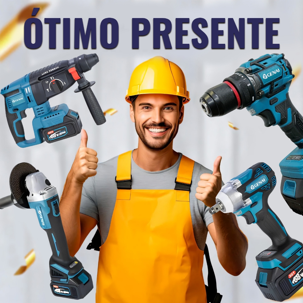 Brushless Kit 4 Em 1 Ferramentas Martelete Esmerilhadeira