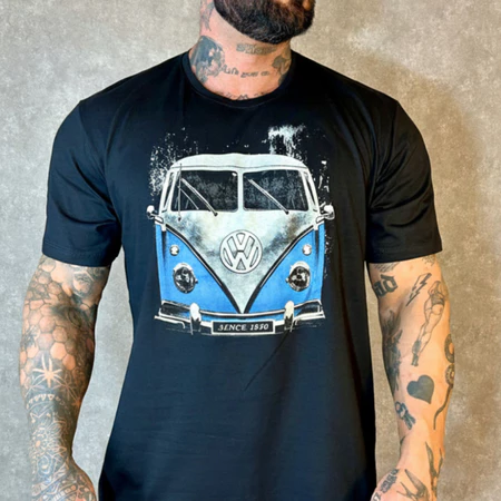 Camiseta masculina kombi 100% algodão