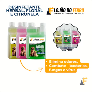 Desinfetante Concentrado Eliminador Odor Herbal Cintronela Floral Pet +15 Lojão do Ferro em Oferta na Shopee