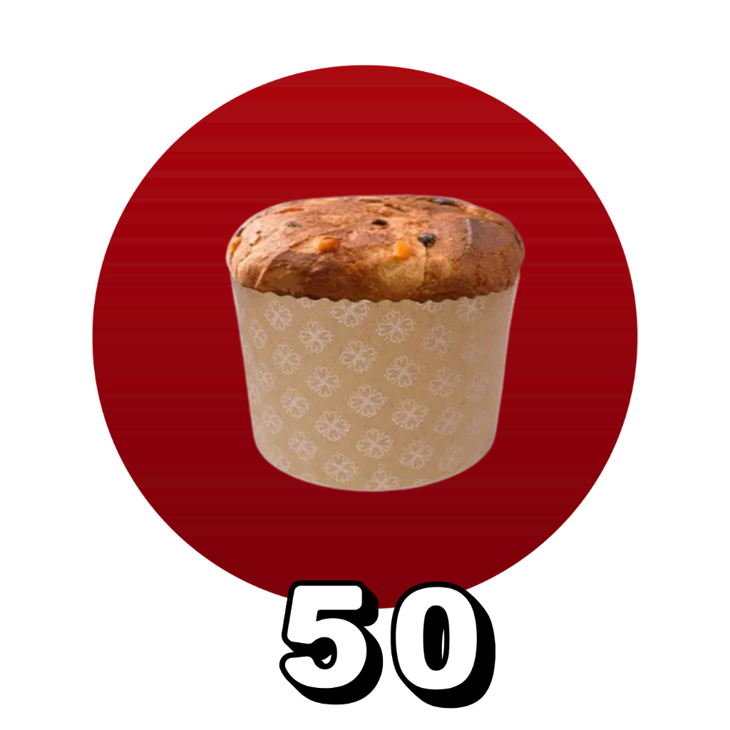 Kit 10-50 Unidades Forma de Panetone Forneavel 500g para Nat