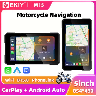 Central Multimídia para Moto EKIY M15 GPS – 5” com CarPlay e Android Auto Bluetooth 5.0