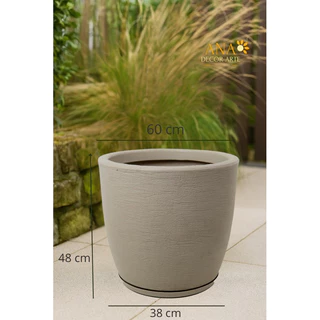 Vasos Para Plantas Grande Para Jaboticaba / plantar frutífera Bojo Escovado 48x60x38 n•5 Com Prato Coletor