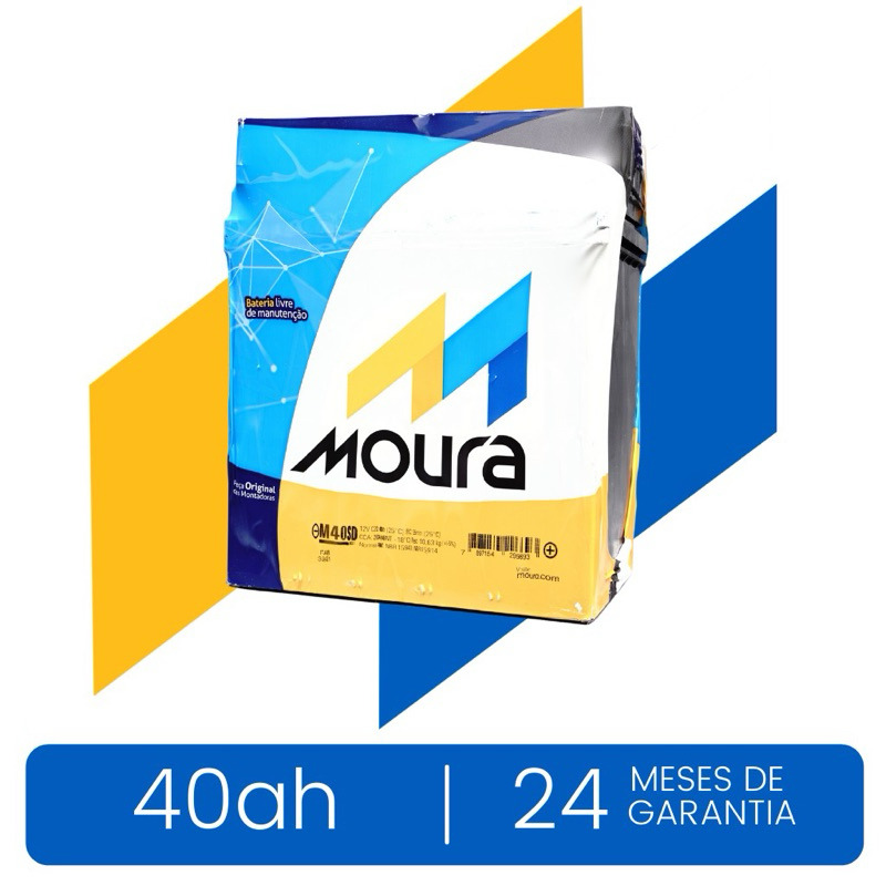 Bateria Moura 40SD 40AH - Honda FIT/ New FIT, City - 2 Anos de Garantia ...
