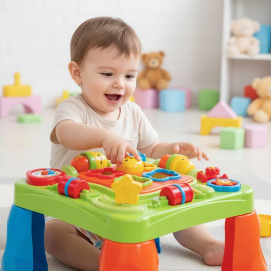 Mesinha Infantil Mesa Didática Educativa Interativa Bebe Colorida Som ...