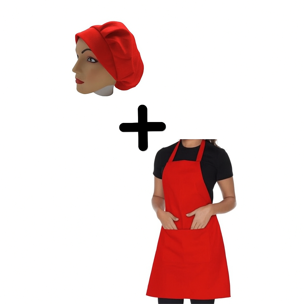 Kit Avental e Touca Restaurante Cozinha Envio Rapido Qualida