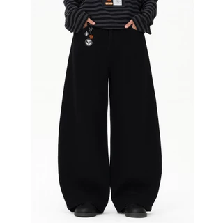 Calça Jeans Baggy Reta Estilo streetwear Balão