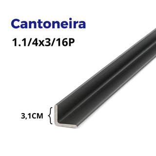 Cantoneira de Ferro 1.1/4 x 3/16P (3,1CM x 4,76MM) Perfil L Abas Iguais