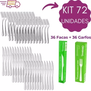 Kit Talheres de Garfos e Facas Resistente Buffet Restaurante Lanchonete Bar Original Line
