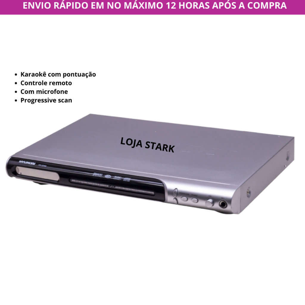 Reprodutor DVD de Mesa Hyundai HY-2240 15W Com Controle Remoto e ...