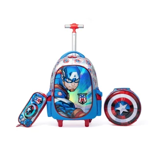 Kit Mochila De Rodinhas Capitão América Escolar Infantil Masculino Marvel em Oferta na Shopee