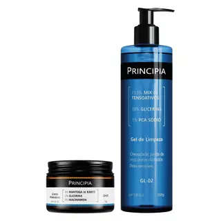 Principia Kit - Limpeza e Hidratação Dia a Dia - Todo Tipo de Pele Dia/Noite - GL-02 + CH-01 em Oferta na Shopee