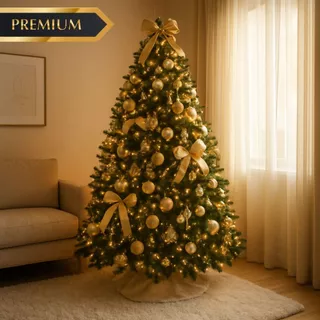 Árvore de Natal Pinheiro luxo 2,40m 1450 Galhos Cheios Premium