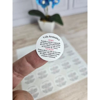 Kit de 100/200/300 Adesivos para Instruções de Velas Artesanais | Etiquetas de aviso e segurança fundo de vela