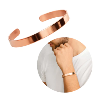 Pulseira Fina De Cobre Puro Artesanal 100% Natural 5mm 7mm em Oferta na Shopee