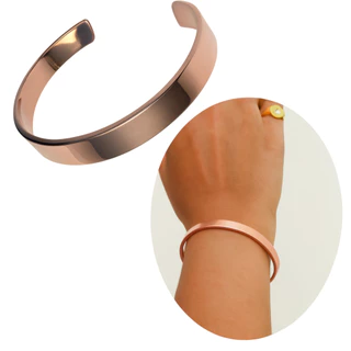 Pulseira Fina De Cobre Puro Artesanal 100% Natural 7mm em Oferta na Shopee