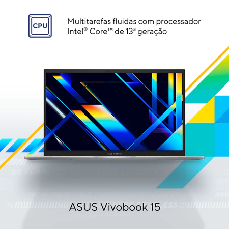 Notebook ASUS Vivobook 15 Intel Core i5 1334U 13ª Geração 8GB 512GB SSD Windows 11 Home 15 6 Full HD Cool Silver